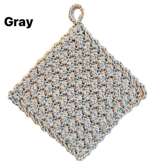 Set of 2 Crocheted Washcloth Crocheted Dishcloth with Hanging Loop 100% COTTON - Picture 4 of 9